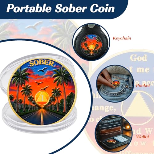 Personalized Sunset Road Sobriety Coin mysite