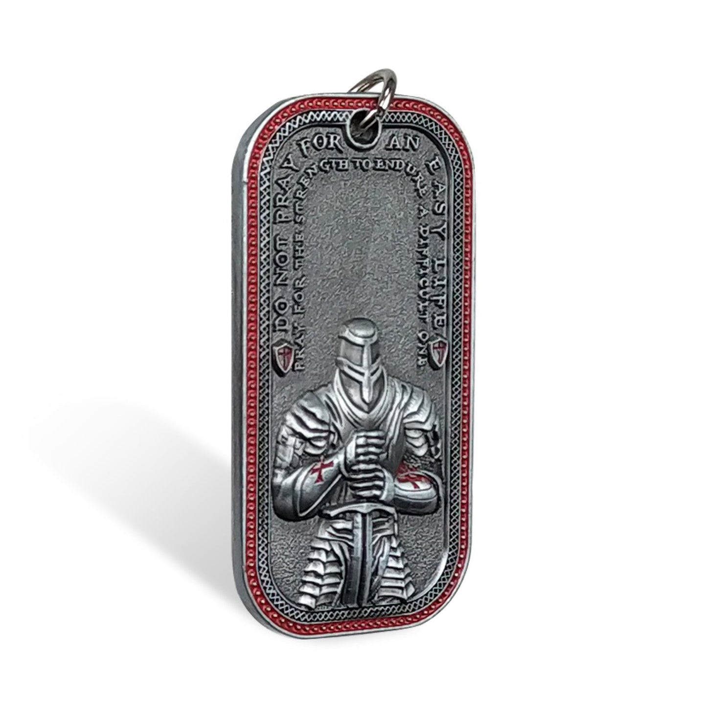 Knights Templar Cross Dog Tag Crusader Sword and Shield Life Creed Necklace mysite