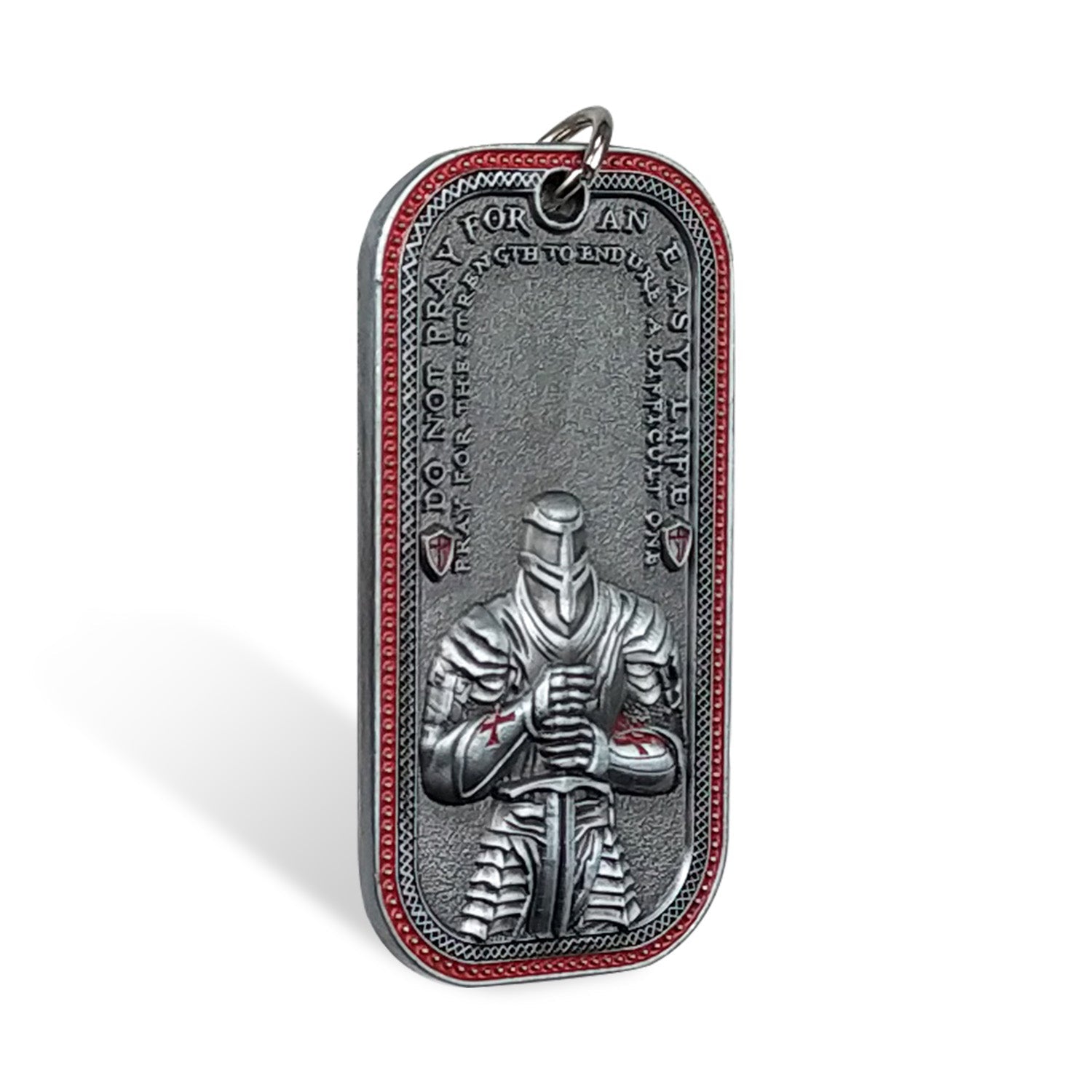 Knights Templar Cross Dog Tag Crusader Sword and Shield Life Creed Necklace mysite