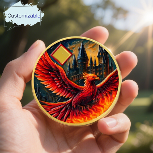 Personalized Rising Phoenix Compass to Guide The Way Sobriety Coin mysite