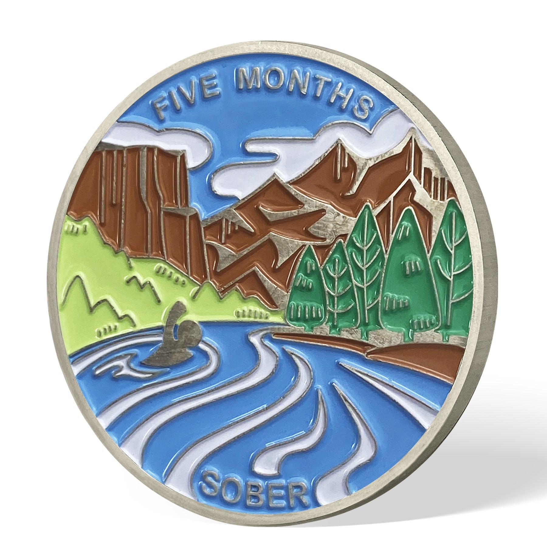 1 Month 1 Year Mountains and Highways Commemorative Gift Sobriety Coin mysite