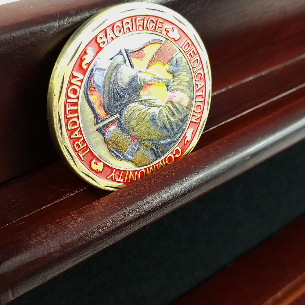 Wooden Challenge Coins Display Rack Deep Cherry Finish mysite