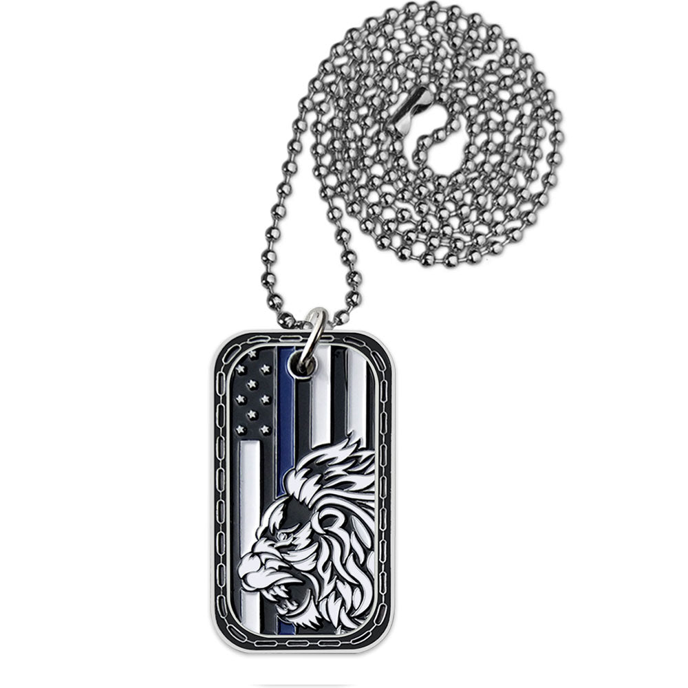 LEO Challenge Coin A Thin Blue Line Dog Tag Police Lion Featured Collectible mysite