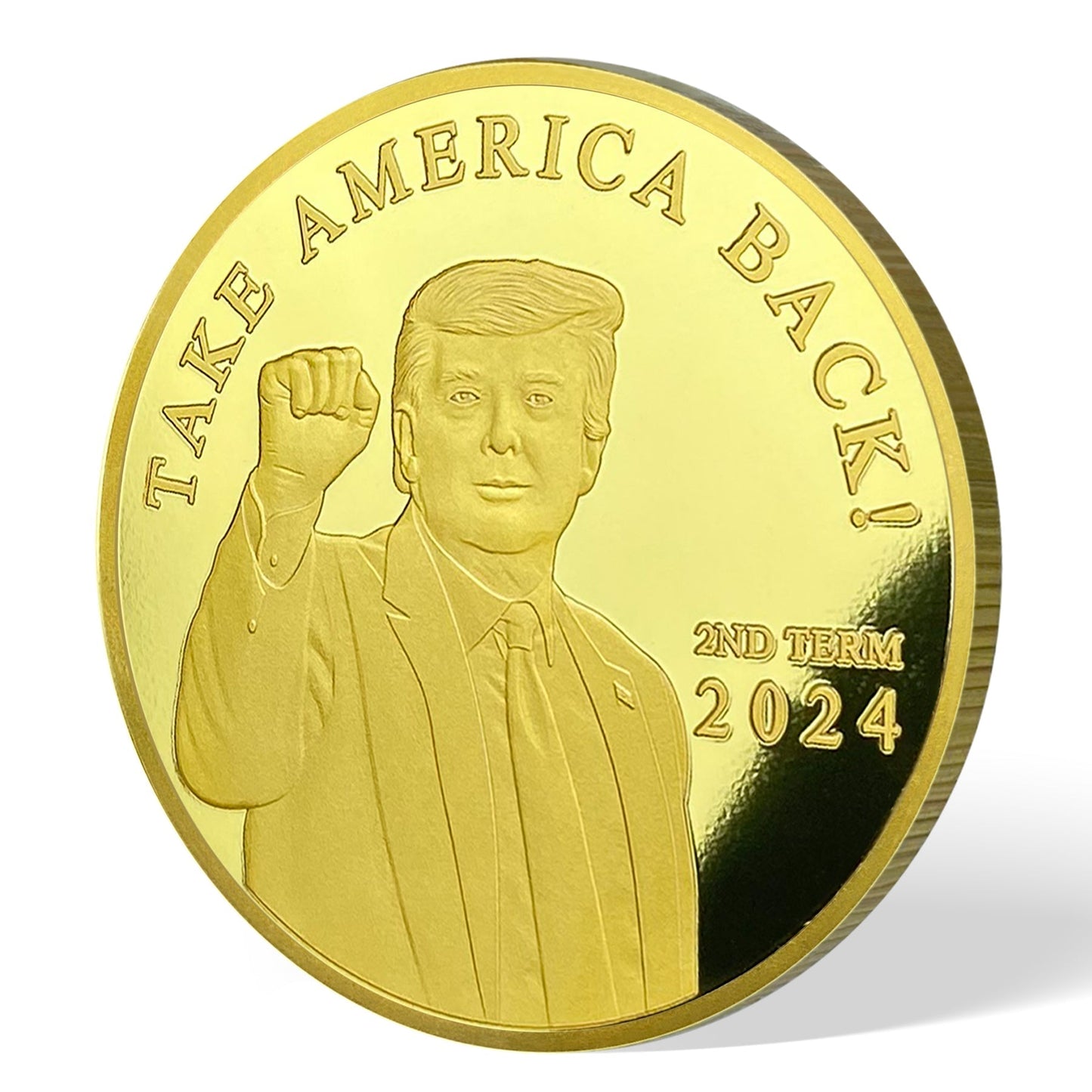 Trump 2024 Take America Back Challenge Coin 3D Gold Finish Collectible Gift Coin mysite