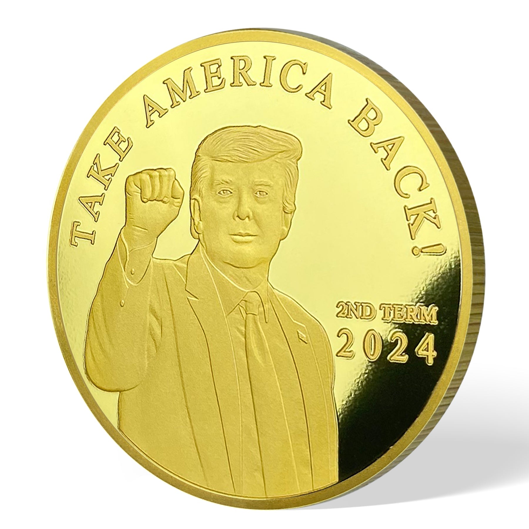 Trump 2024 Take America Back Challenge Coin 3D Gold Finish Collectible Gift Coin mysite