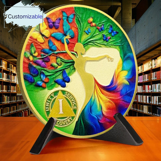 Personalized Artsy Recovery Women Tree of Life Sobriety Coin mysite
