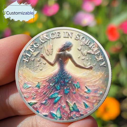 Personalized Celebrate Narcotics Alcoholics Sister Power Addiction Artsy Grace Women Sobriety Coin mysite