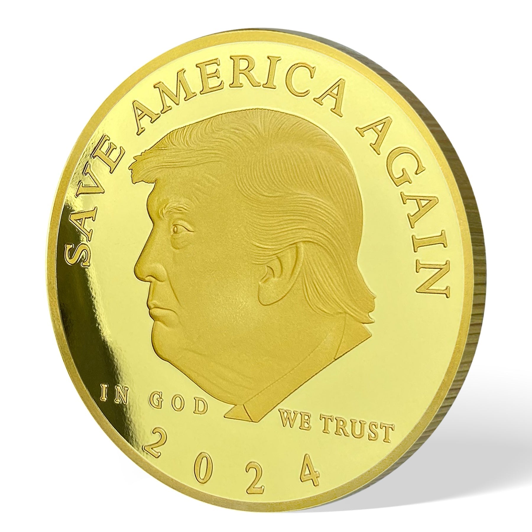 Trump 2024 Save America Again Challenge Coin 3D Gold Finish Collectible Gift Coin mysite