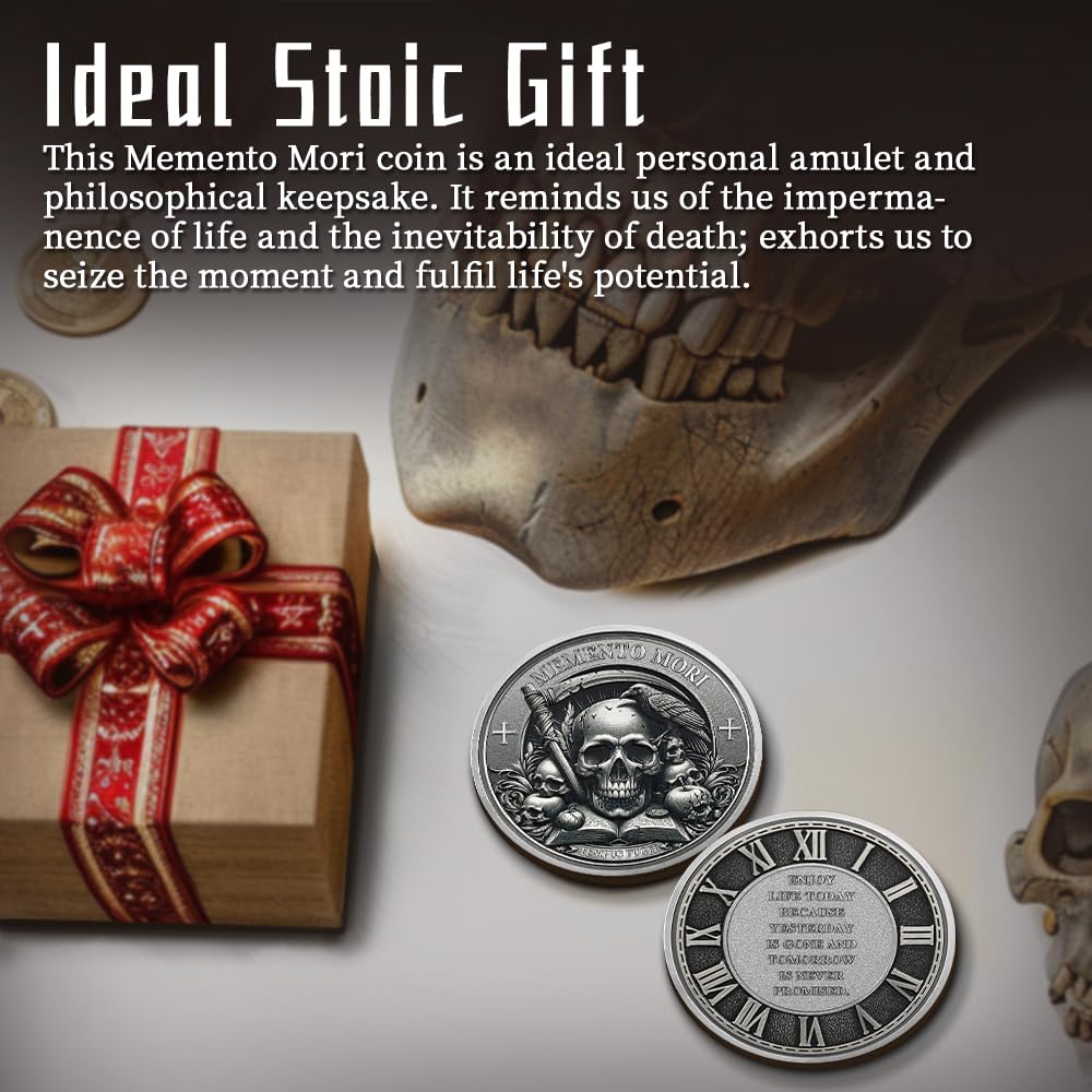 Stoic Reminder Memento Mori Coin Skull Challenge Coins mysite