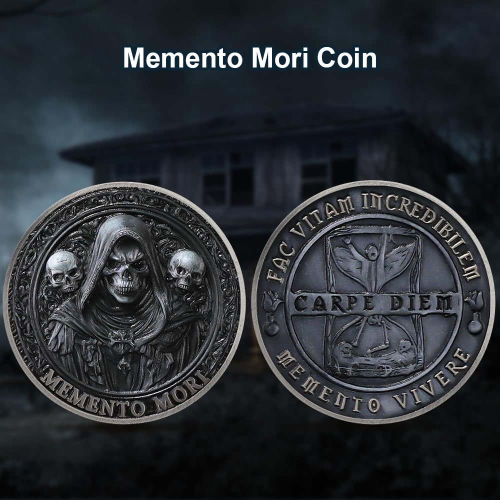 Carpe Diem Motivational Stoicism Memento Mori Challenge Coin mysite