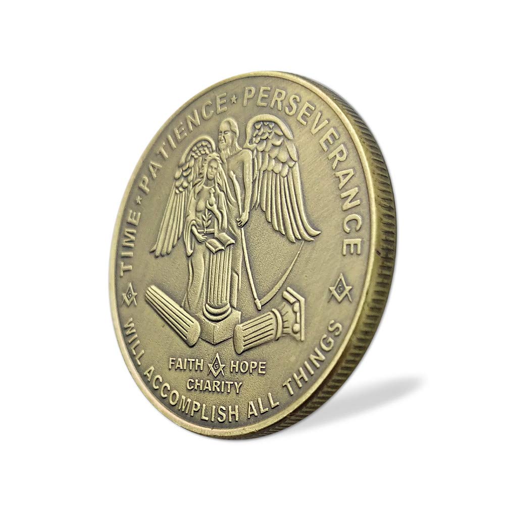 Masonic Square & Compass Freemasonry Angel Master Mason Blue Lodge Challenge Coin mysite