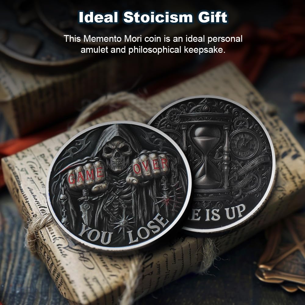 Game Over, You Lose-Time is Up Memento Mori Skull Challenge Coin mysite