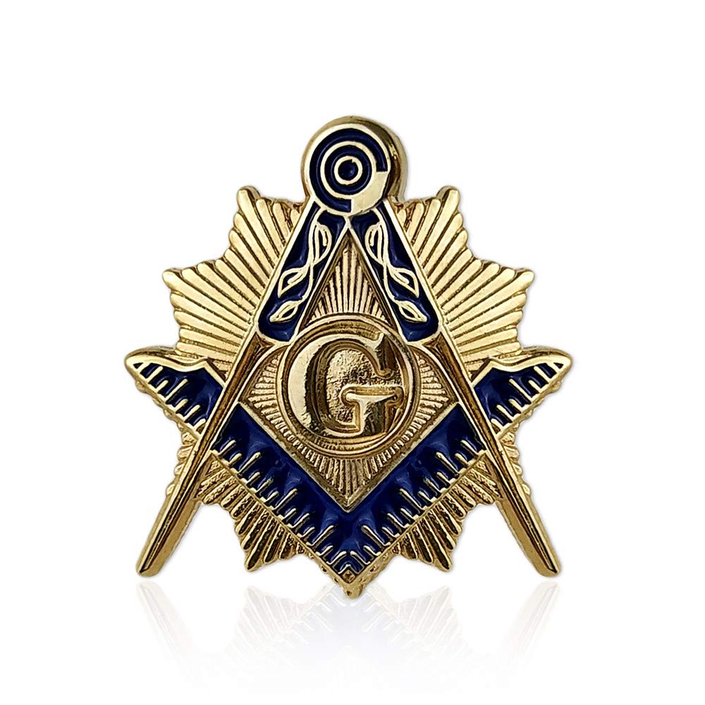 Square & Compass Gold & Blue Masonic Lapel Pin mysite