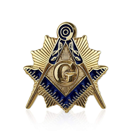 Square & Compass Gold & Blue Masonic Lapel Pin mysite