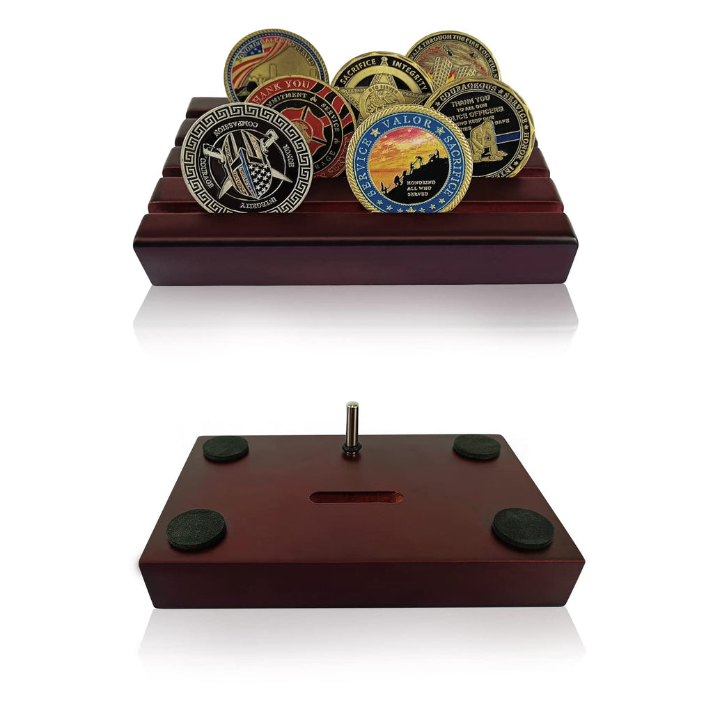 4 Row Solid Wood Small Coins Display Holder Holds 10-12 Coins mysite