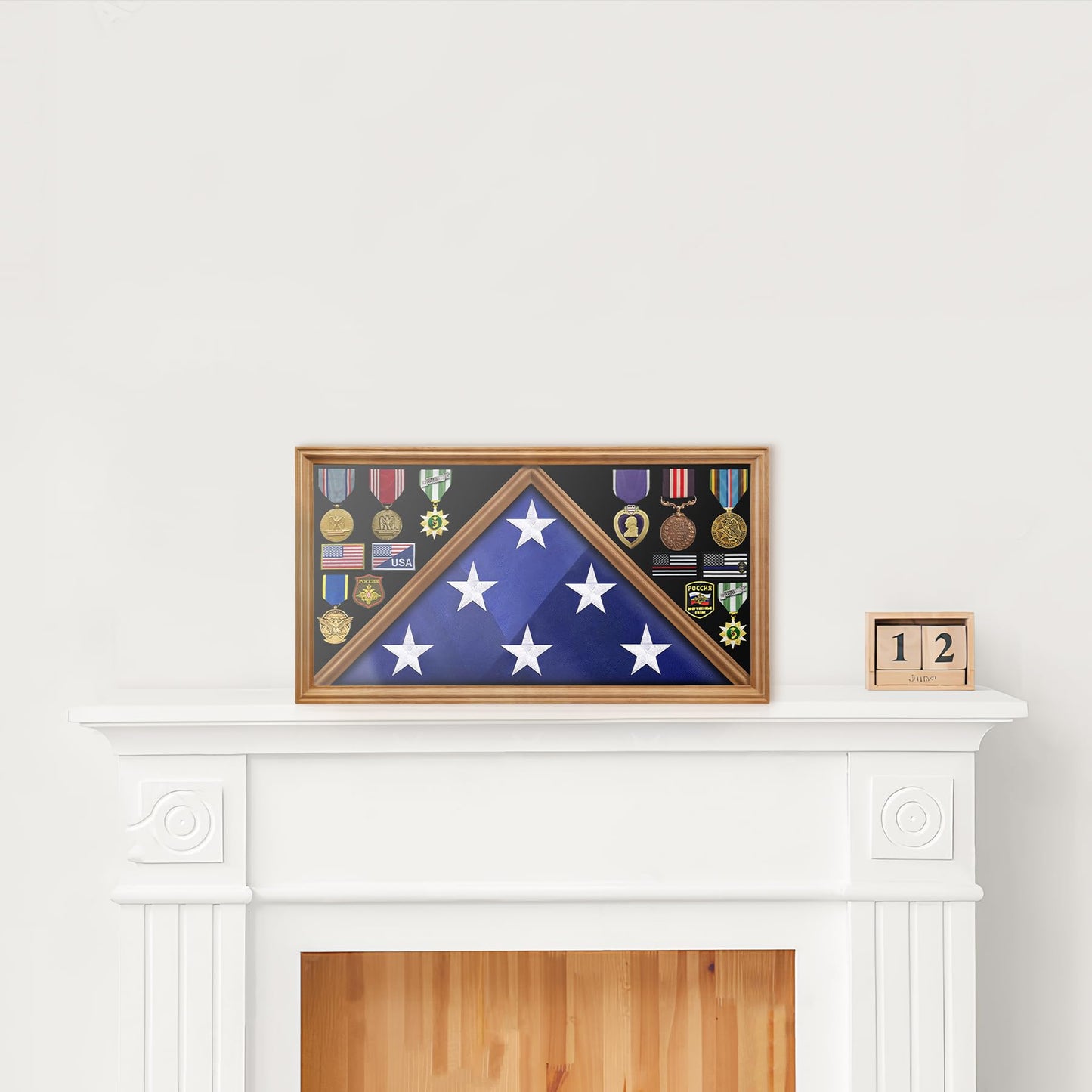 Large Wooden Military Burial Shadow Box Display Case mysite