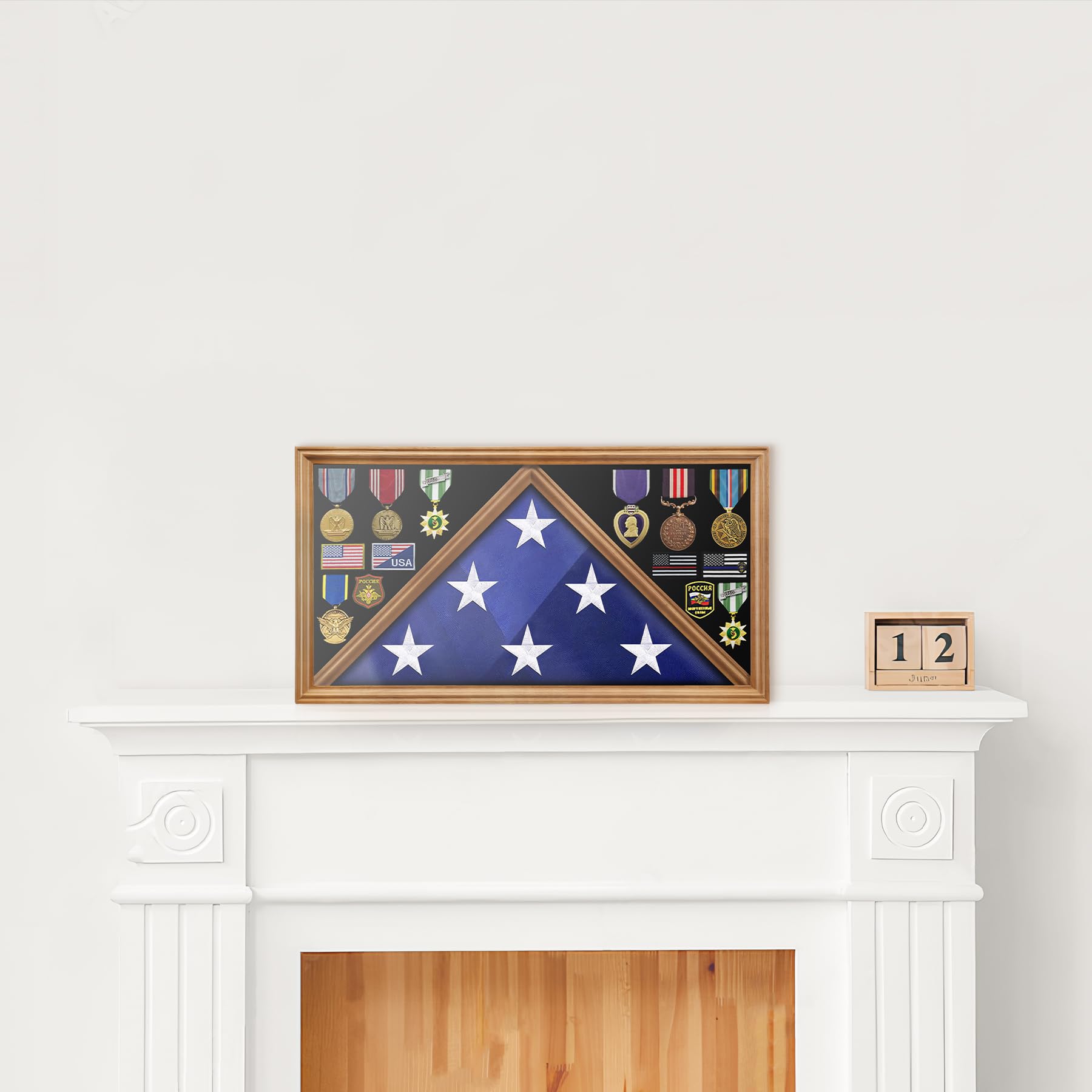 Large Wooden Military Burial Shadow Box Display Case mysite