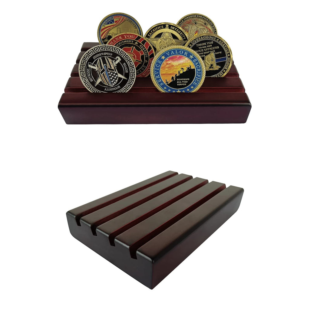 4 Row Solid Wood Small Coins Display Holder Holds 10-12 Coins mysite