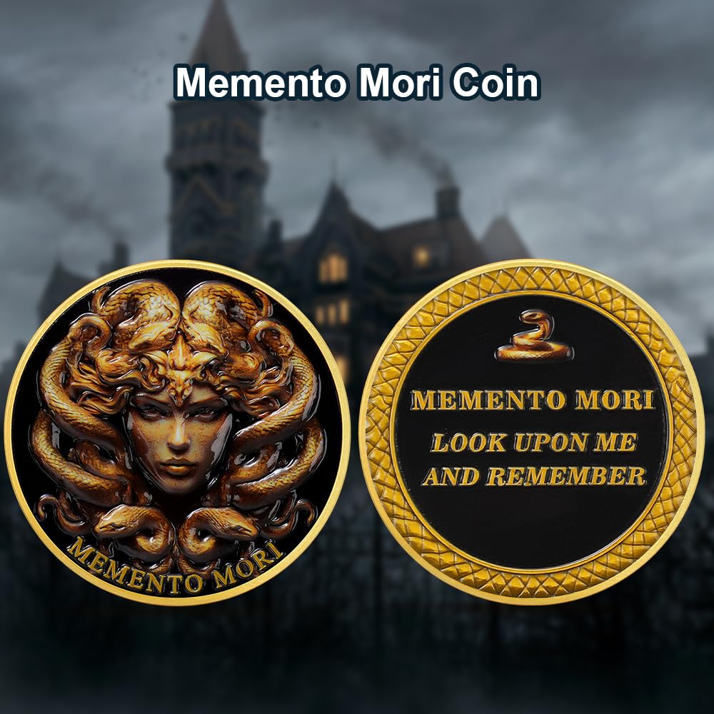 Medusa  Look Upon Me and Remember Memento Mori Skull Challenge Coin mysite