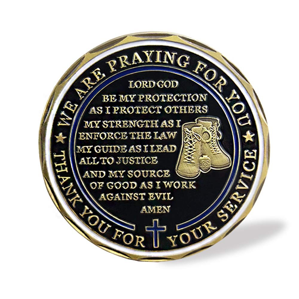 Saint Michael Police Prayer Challenge Coin Thank You for Your Service mysite