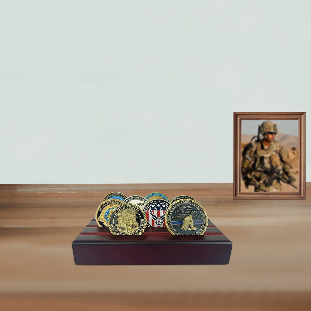 4 Row Solid Wood Small Coins Display Holder Holds 10-12 Coins mysite