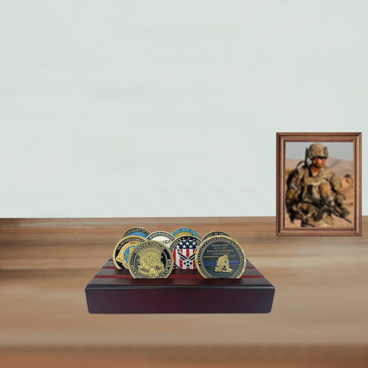 4 Row Solid Wood Small Coins Display Holder Holds 10-12 Coins mysite