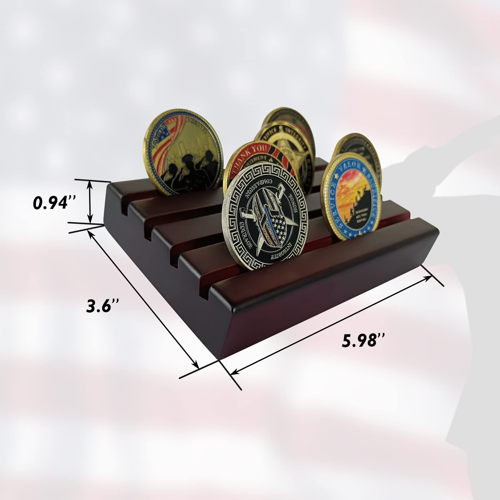 4 Row Solid Wood Small Coins Display Holder Holds 10-12 Coins mysite