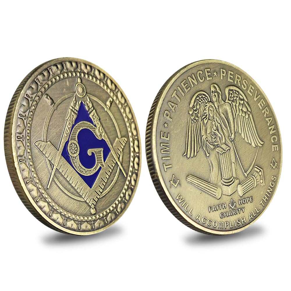 Freemason Symbol with Square & Compass Masonic Challenge Coin mysite