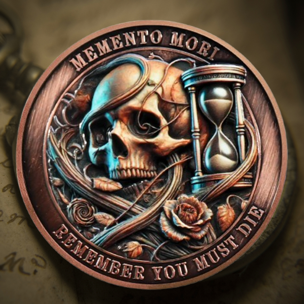 Tempus Fugit EDC Stoic Token Timeless Reminder of Life Memento Mori Coin mysite