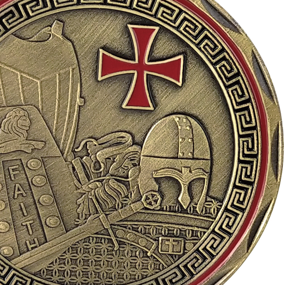 Put On the Full Armor of God Challenge Coin Crusader Pray Always Collectible Coin mysite