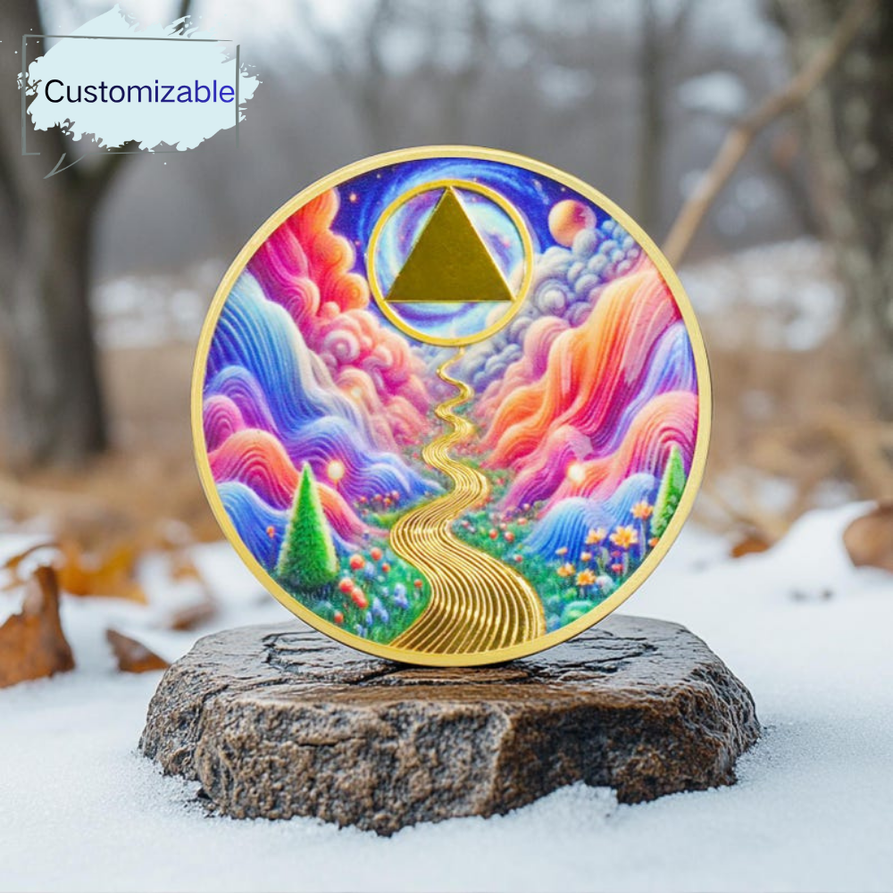 Personalized Silver Plated Sobriety Coin mysite