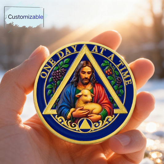 Personalized The Good Shepherd Blessing Sobriety Coin mysite