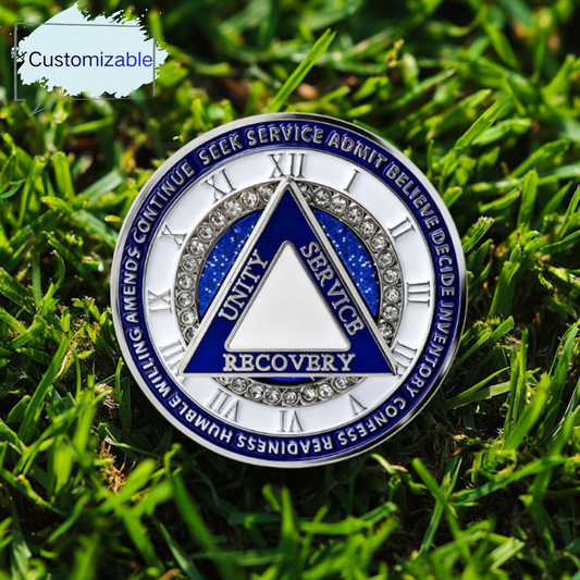 Personalized Rotating Triangle 12 Steps Sobriety Milestone Coin mysite