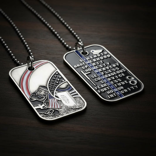 Police Commmorative Prayer Dog Tag Featured Challenge Coin Blue Lives Matter mysite