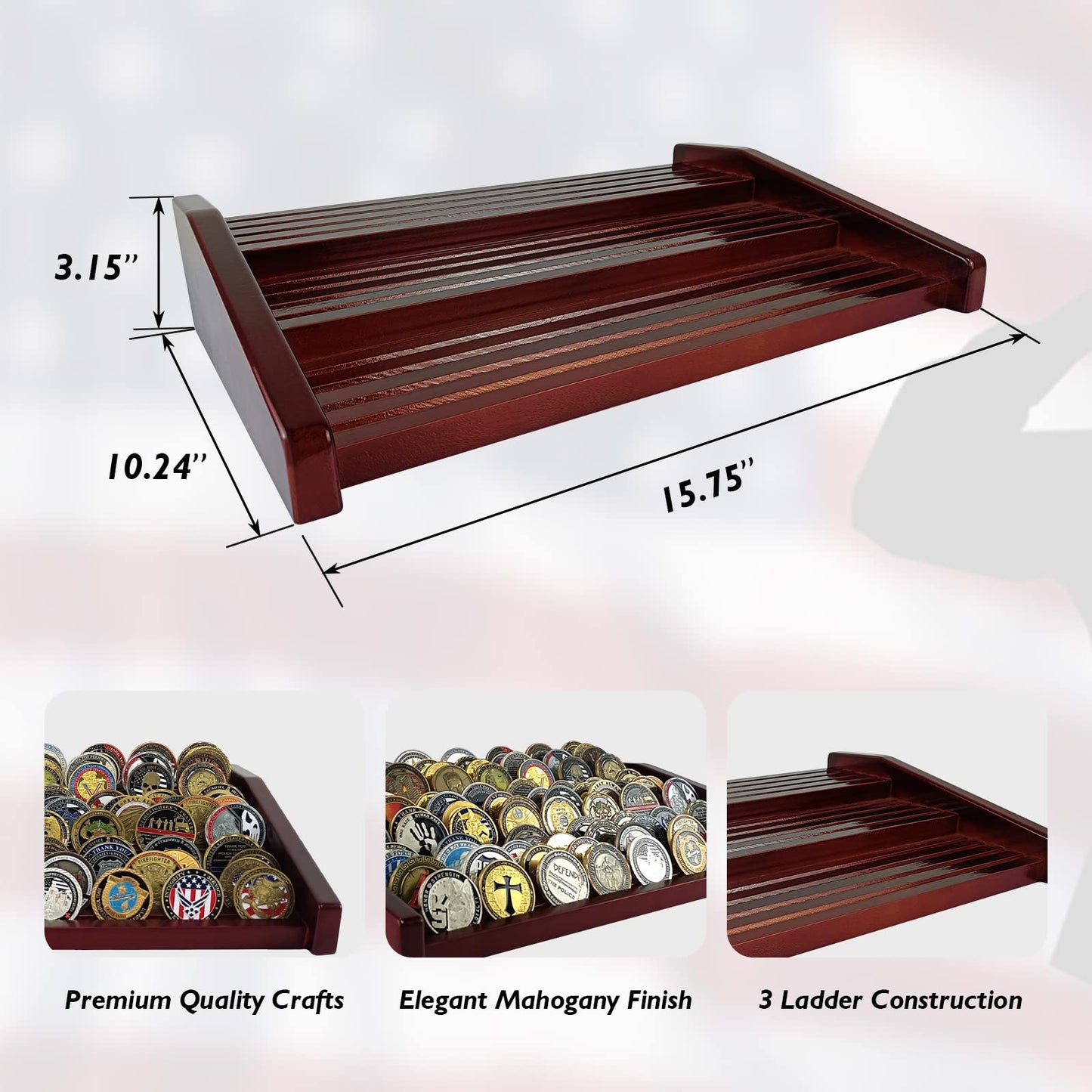 12 Rows Military Challenge Coin Holder Display Case Holds 90-100 Coins mysite
