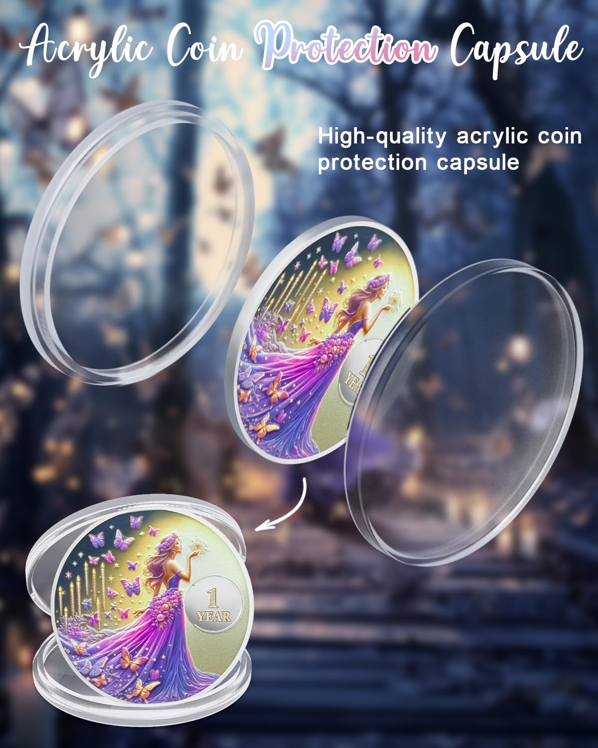 Purple Butterfly Fairy Sobriety Coin mysite