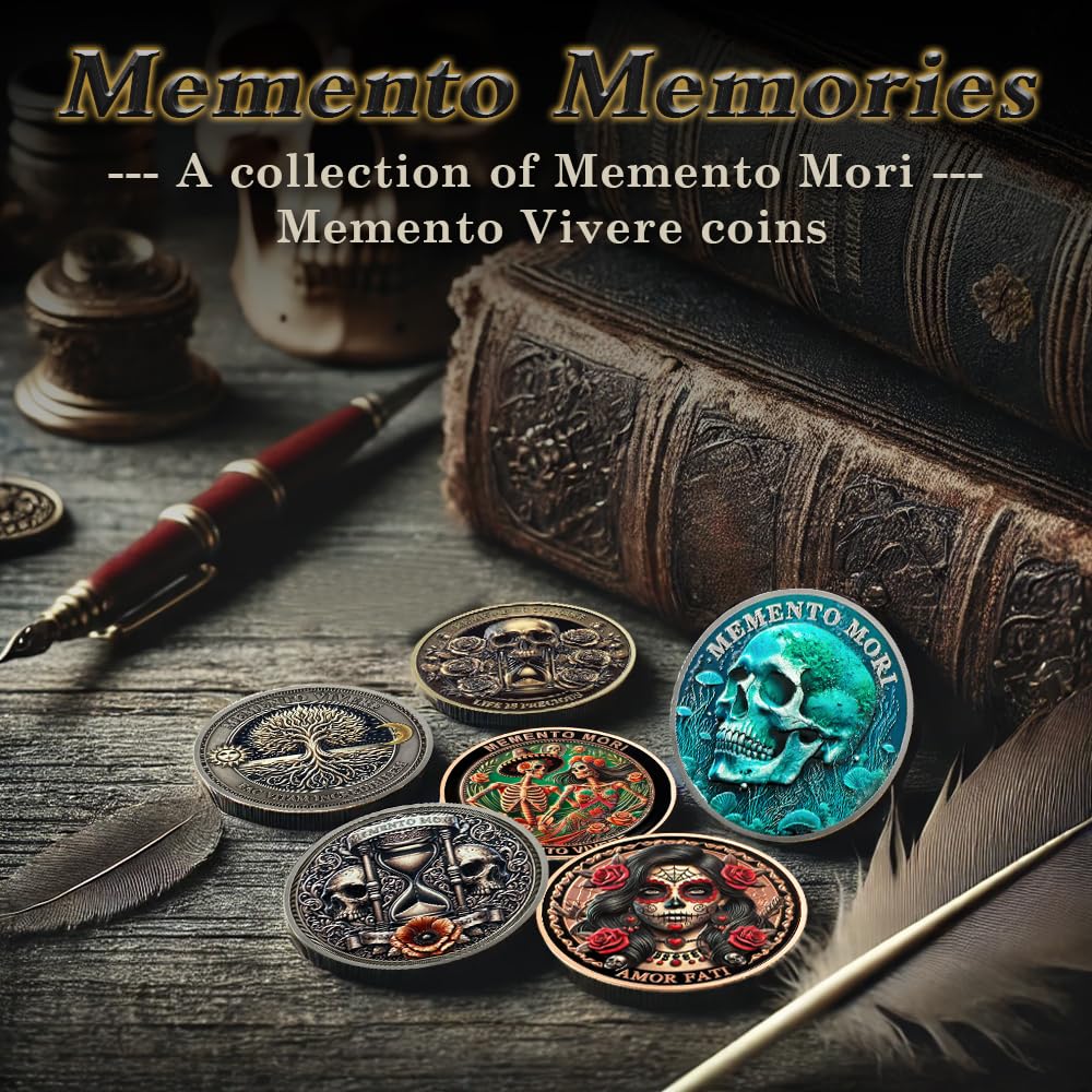 Eternal Love & Remembrance Skeleton Couple Dia de Los Muertos Memento Mori Coin mysite
