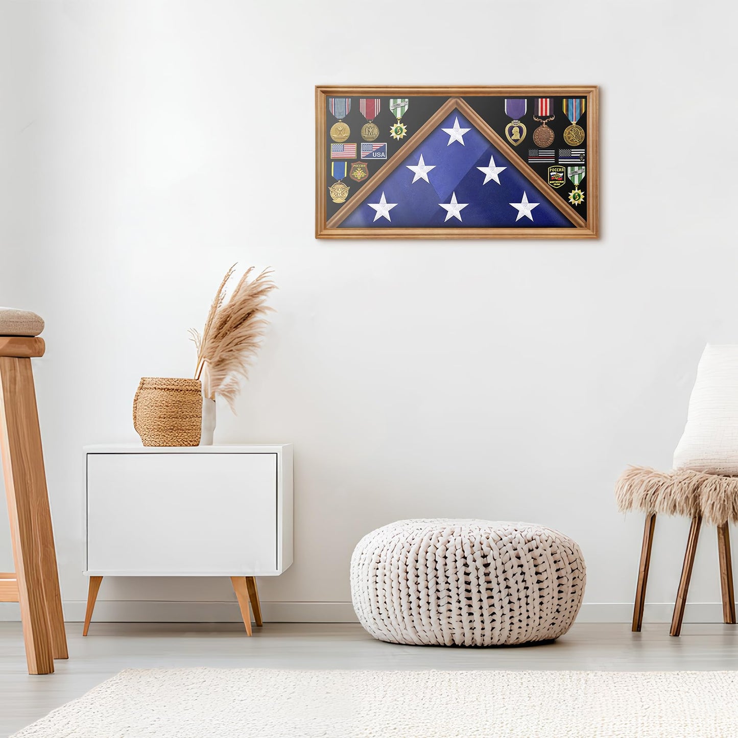 Large Wooden Military Burial Shadow Box Display Case mysite