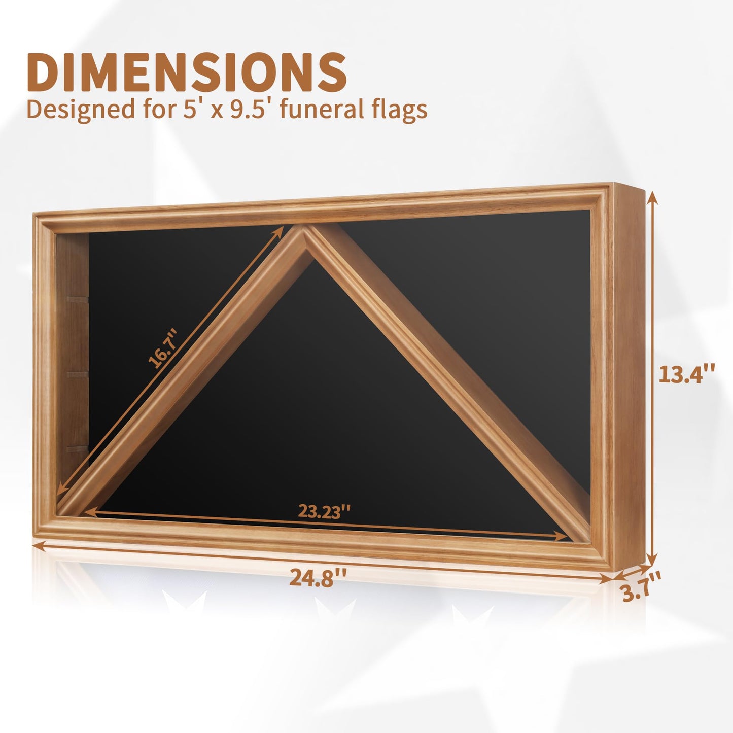 Large Wooden Military Burial Shadow Box Display Case mysite