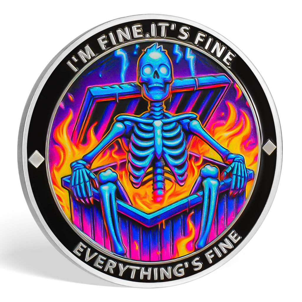Gradient Skeleton Dumpster Fire Challenge Coin mysite