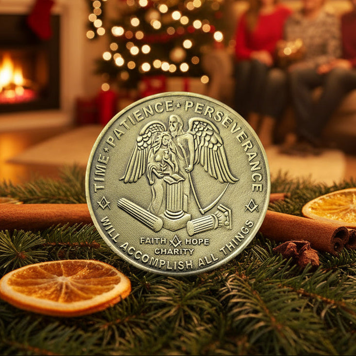 Freemason Symbol with Square & Compass Masonic Challenge Coin mysite