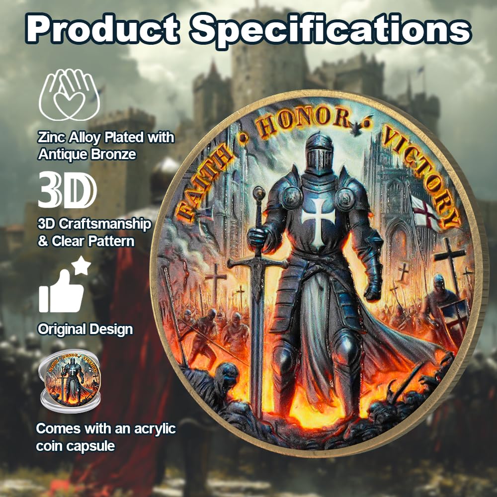 Faith, Honor, Victory Knights Templar Challenge Coin mysite