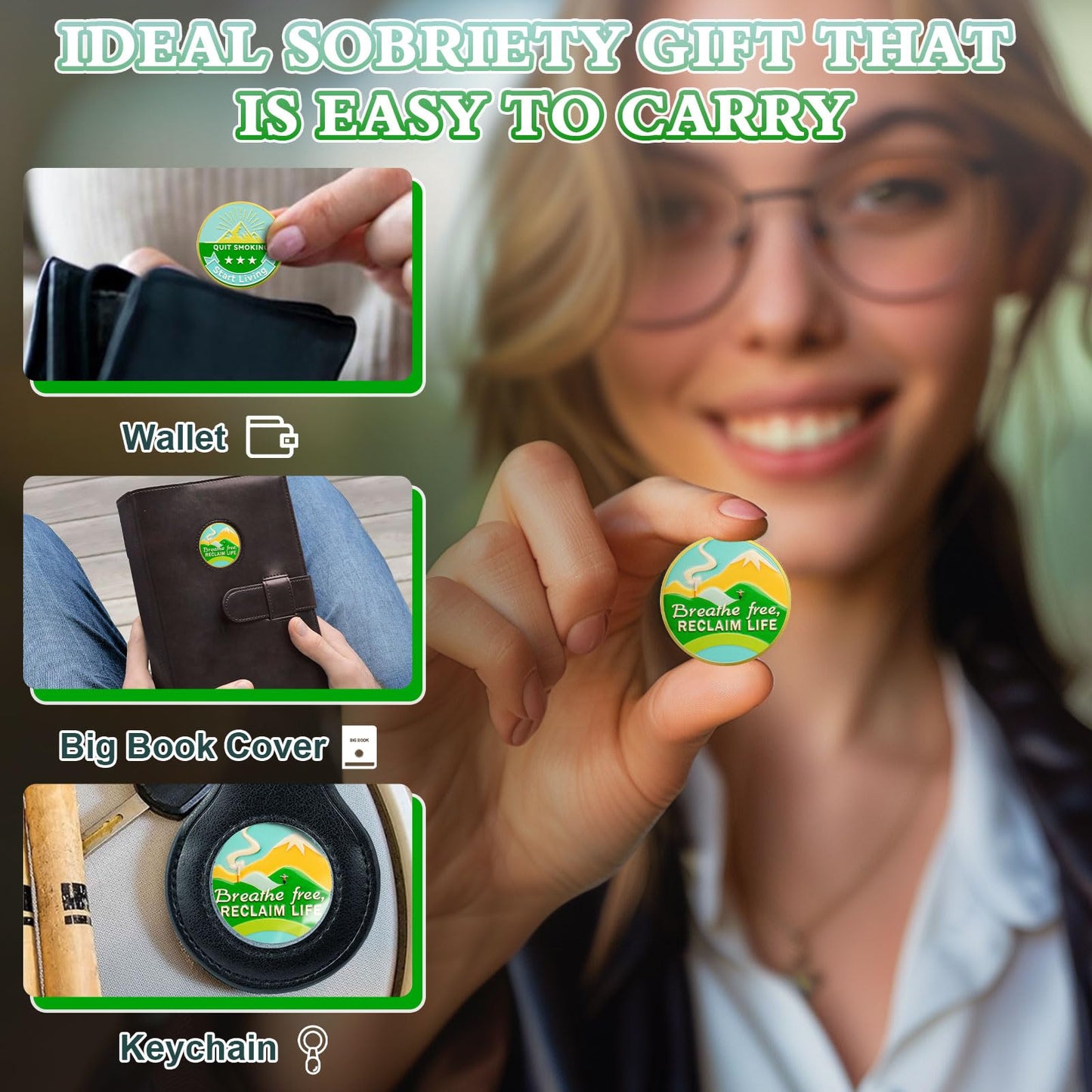 Quit Smoking Recovery  Breathe Free Sobriety Coin mysite