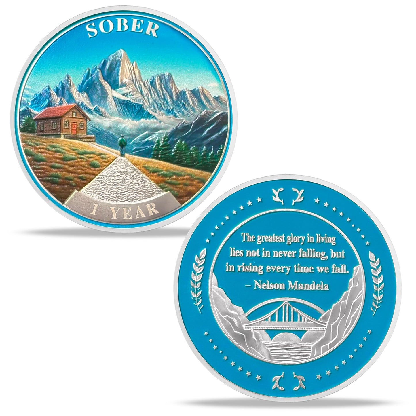 Personalized Mountain Cabin Sobriety Coin mysite