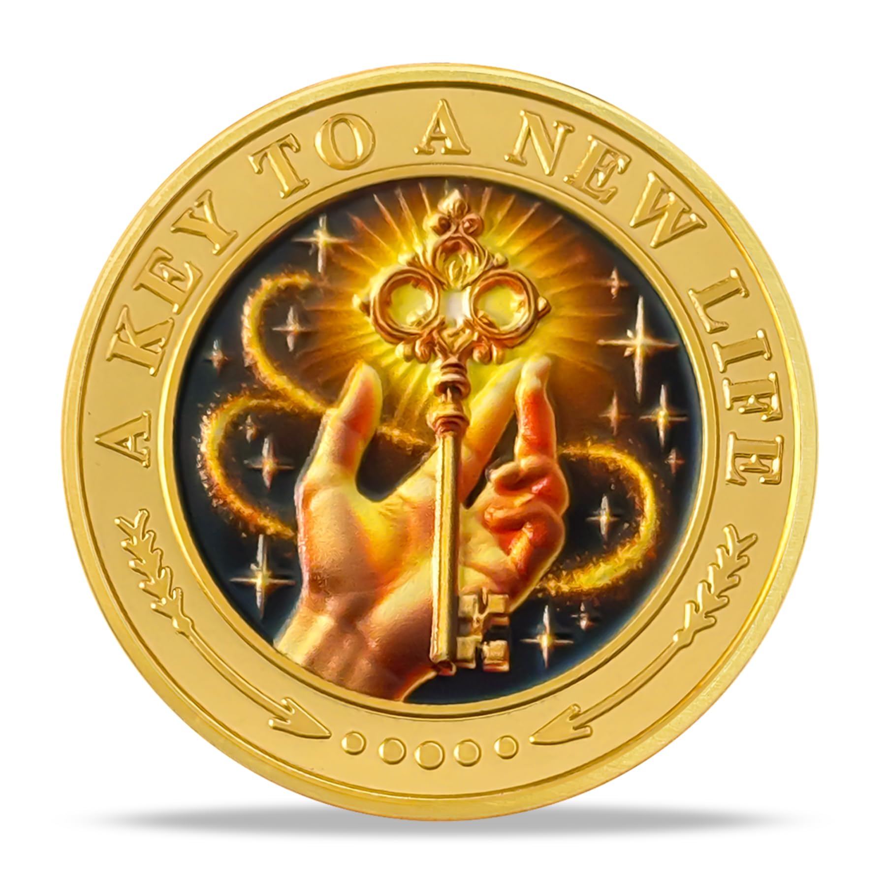 The Key to A New Chapter AA Sobriety Coin mysite