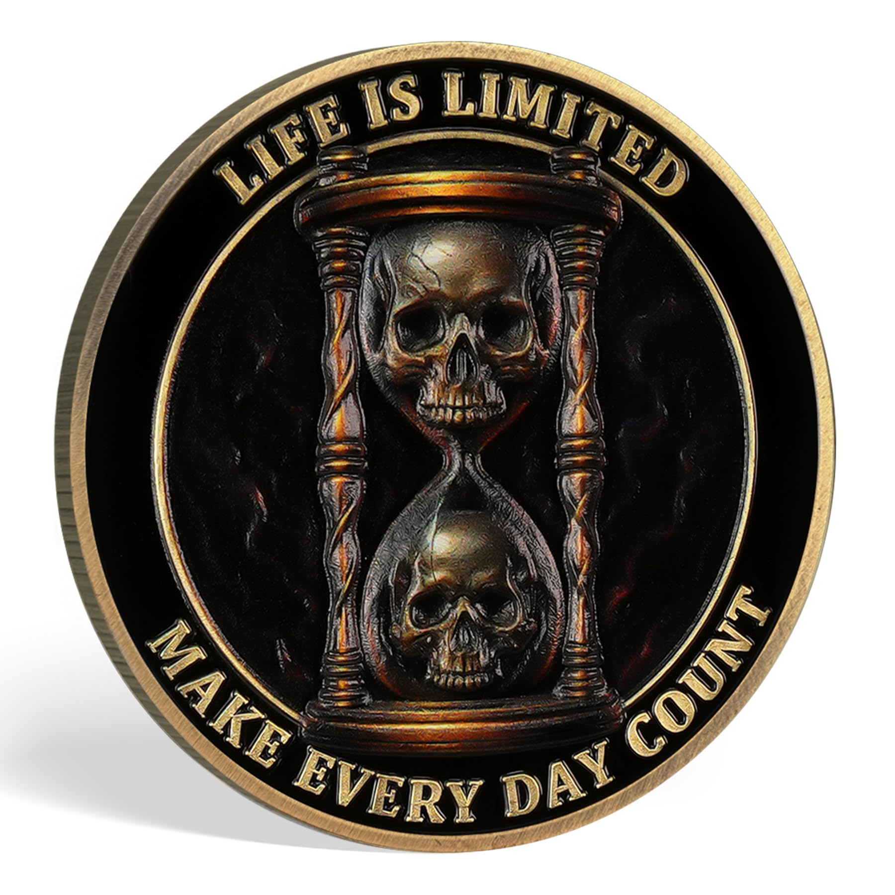 Skull & Hourglass Remember You Must Die Memento Mori Coin mysite