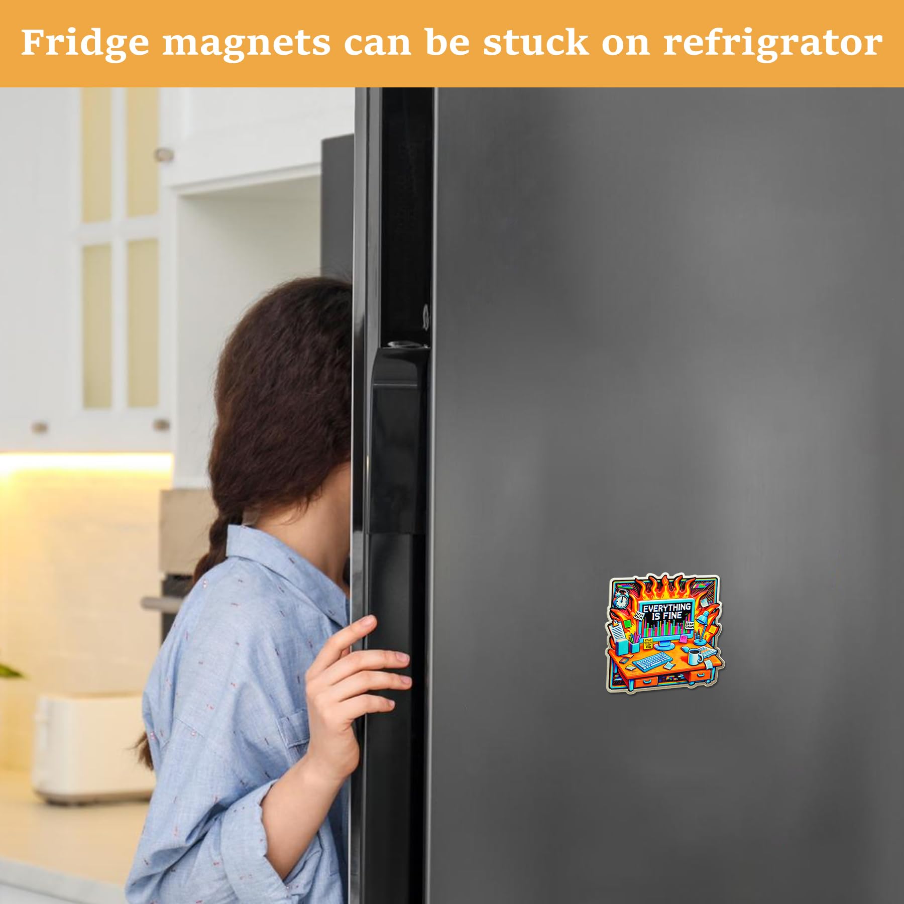 Emotional Support Everything is Fine Dumpster Fire Fridge Magnets mysite