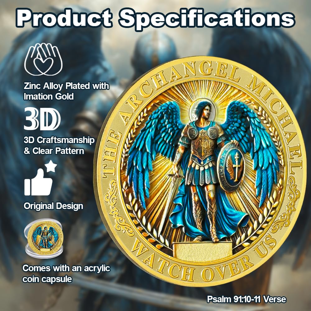 Archangel Michael Christian Challenge Coin mysite