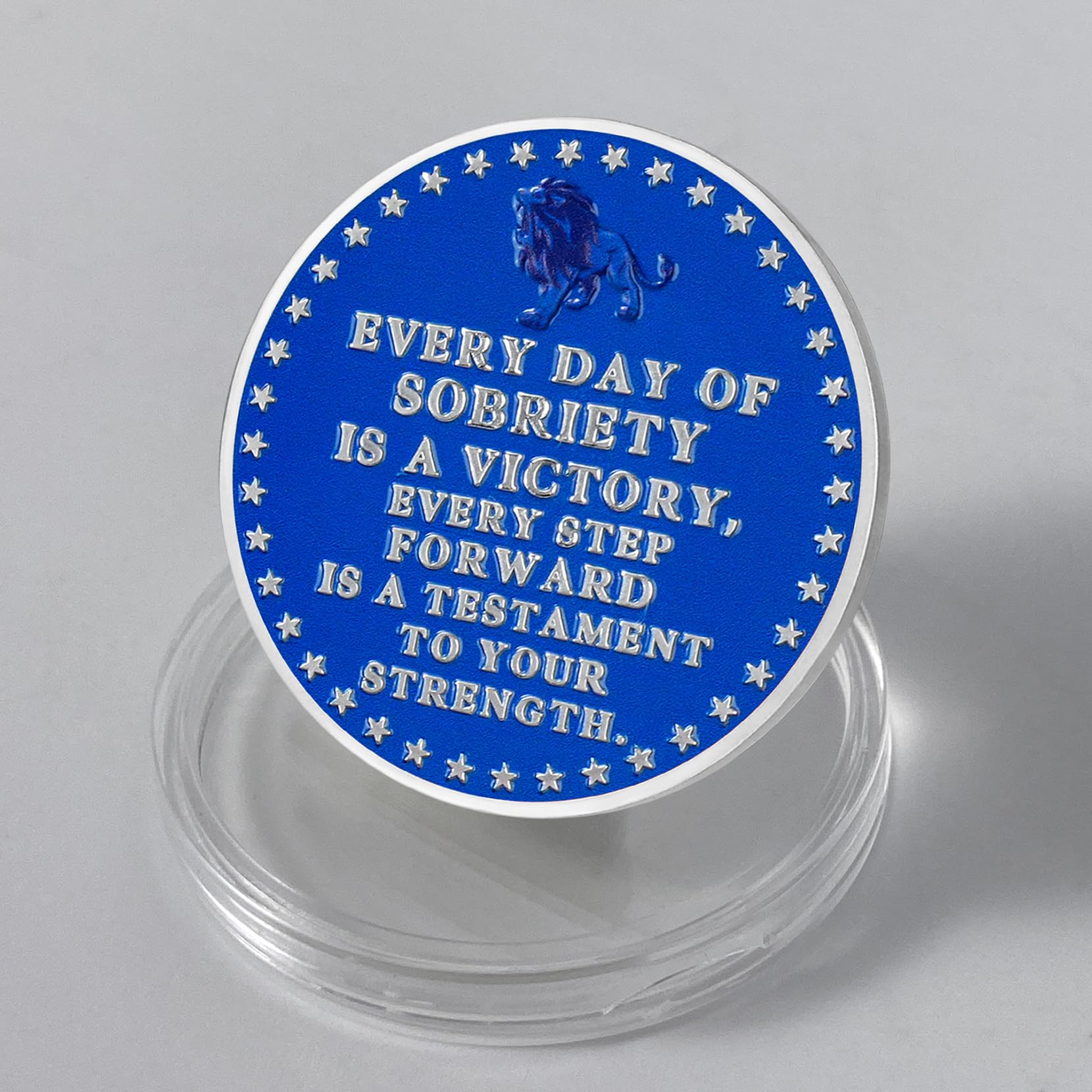 Lion Recovery Strength in Sobriety Coin(Not compatible with keychains) mysite