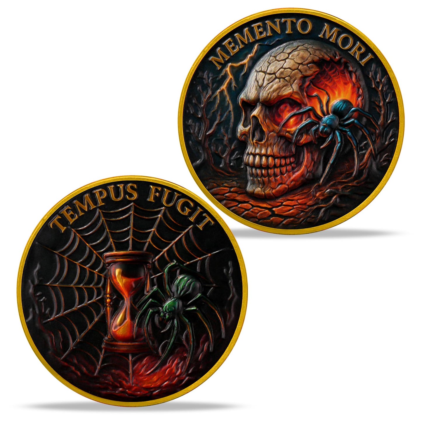 Memento Mori Skull Spider Challenge Coin mysite